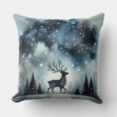 Coussin Cerf de Nuit d'Hiver Étoilé (Recto)