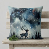 Coussin Cerf de Nuit d'Hiver Étoilé