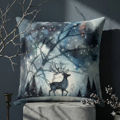Coussin Cerf de Nuit d'Hiver Étoilé