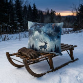 Coussin Cerf de Nuit d'Hiver Étoilé