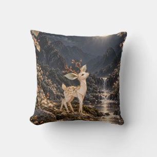Coussin Cerf en papier au clair de lune Forêt enchantée de