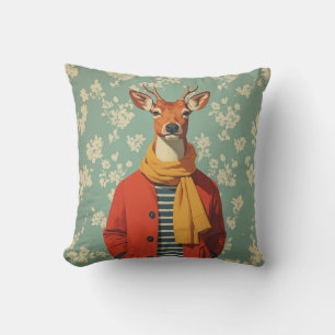 Coussin Cerf festif en style hiver