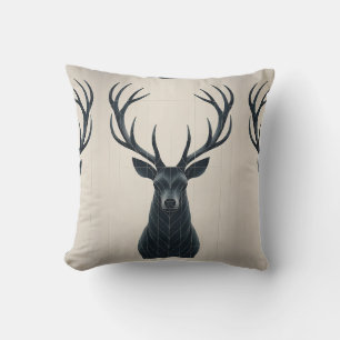 Coussin Cerf Géométrique Minimaliste Silencieux