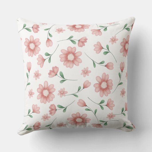 Coussin Cerf mignon floral réversible (Verso)