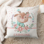 Coussin Cerf mignon réversible floral (Couverture)