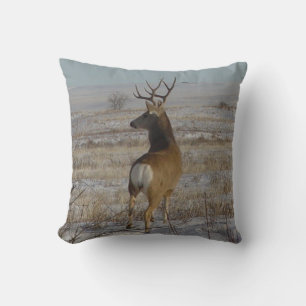 Coussin Cerf mulet D20 dans la neige