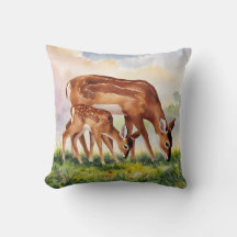 Cerf peint Mère et Bébé