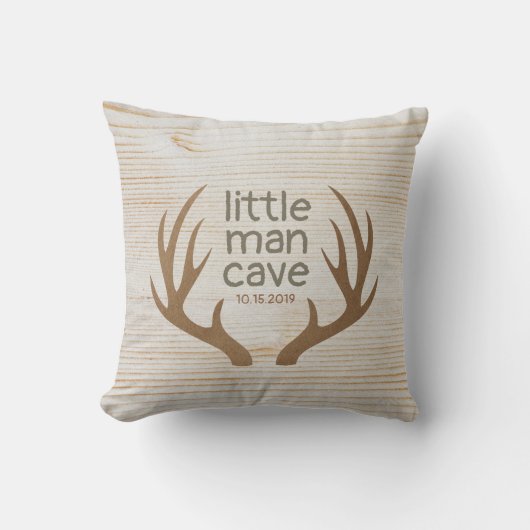 Coussin Cerf Rustique Petit Homme Cave Nursery (Recto)