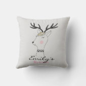 Coussin Cerf scandinave lunatique Personnalisé (Verso)