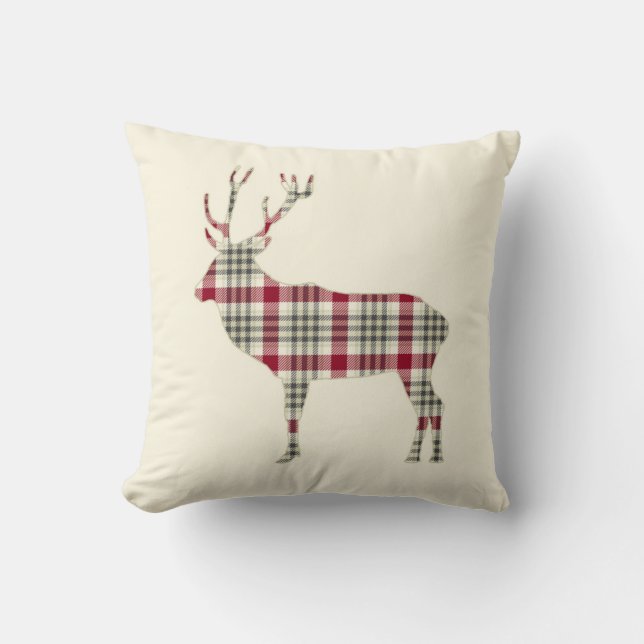 Coussin Cerf tattan d'hiver (Recto)