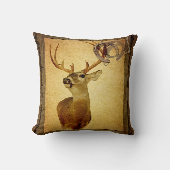 Coussin Cerfs communs en bois de queue blanche de mâle de (Recto)