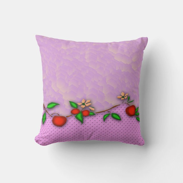 Coussin Cerises et carreau de fleurs (Recto)