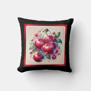 Coussin Cerises Mignonnes Fleuries Rose Féminin Cerise Rou