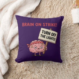 Coussin Cerveau en grève — Éteignez les lumières