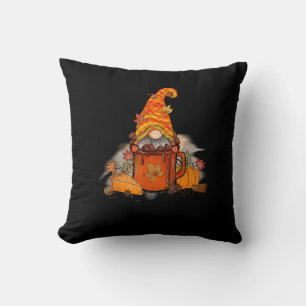 Coussin C'est la saison Gnomie automne café rétro vintage
