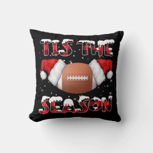 Coussin C'Est La Saison Santa Hat Football Red Plaid Chris