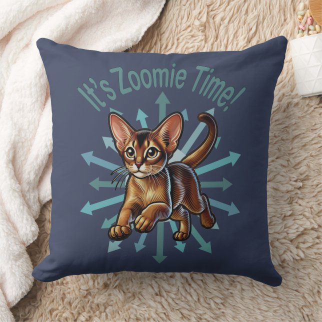 Coussin C'est le temps Zoomie Chat Abyssin (Couverture)