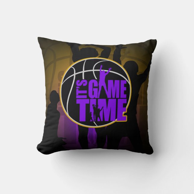 Coussin C'est l'heure du jeu - Purple & Gold (Recto)