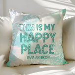 Coussin C'Est Mon Bon Endroit Aquarelle Floral Monogramme<br><div class="desc">Beau accent décoratif moderne jeté oreiller. Parfait pour le canapé ou le lit. Décor maison agréable pour toute chambre. Choisissez votre propre forme : carré,  rectangle,  lombaire ou rond.</div>