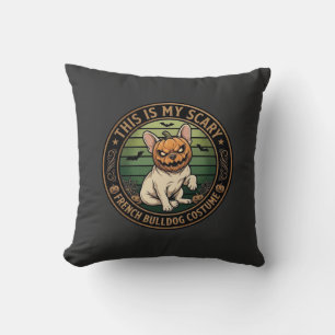 Coussin C'est mon costume effrayant de Bouledogue Français