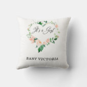 Coussin C'est un Baby shower rose vif (Verso)