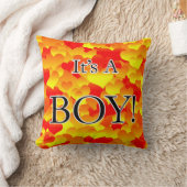 Coussin C'est un garçon ! Coeurs rouge et jaune (Couverture)