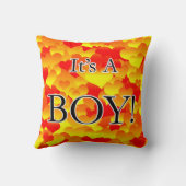 Coussin C'est un garçon ! Coeurs rouge et jaune (Verso)