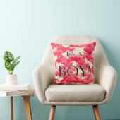 Coussin C'est un garçon ! Cœurs rouges (Chaise)