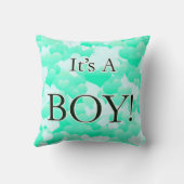 Coussin C'est un garçon ! Vert clair (Verso)