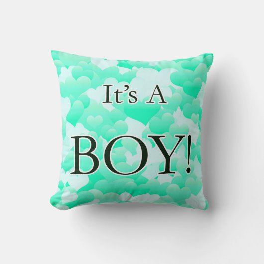 Coussin C'est un garçon ! Vert clair (Recto)