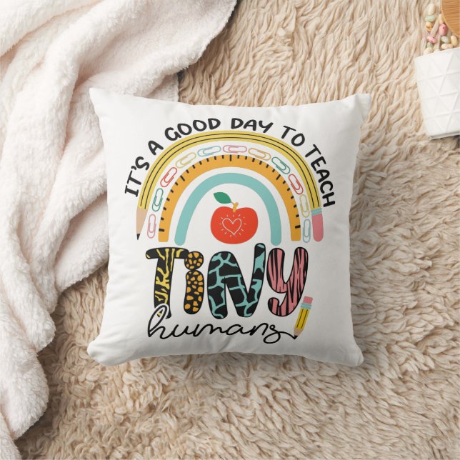 Coussin C'est une bonne journée pour enseigner aux petits  (Couverture)