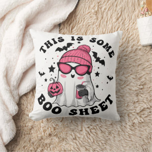 Coussin C'Est Une Feuille De Boite Drôle Halloween rose mo