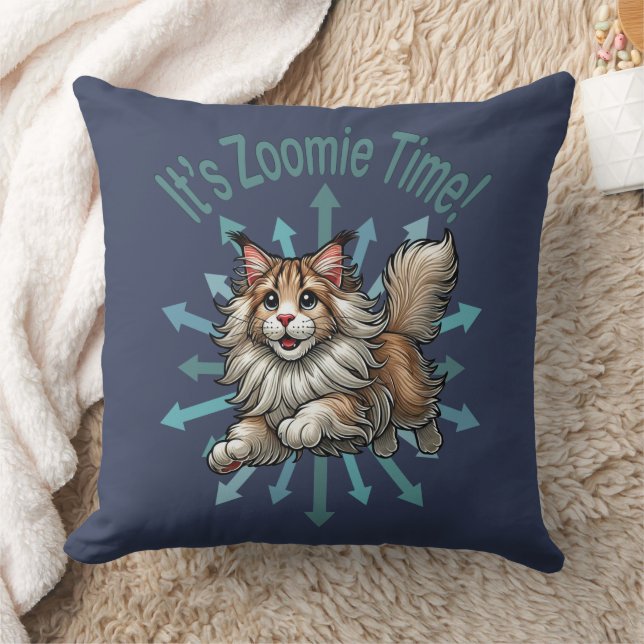 Coussin C'est Zoomie Time Maine Coon Cat (Couverture)