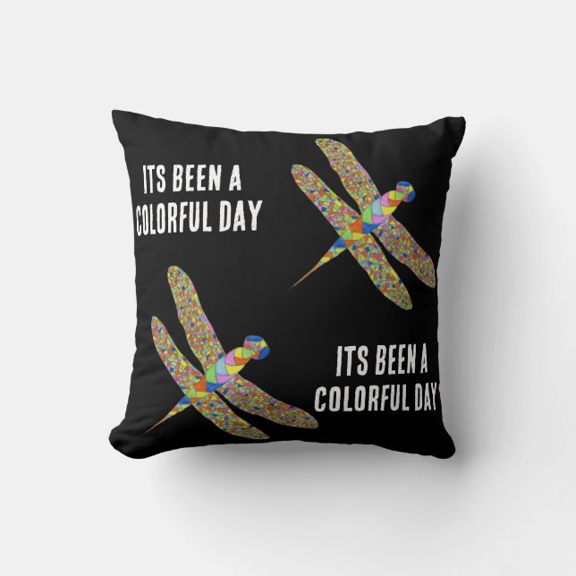 Coussin C'était une journée colorée (Recto)