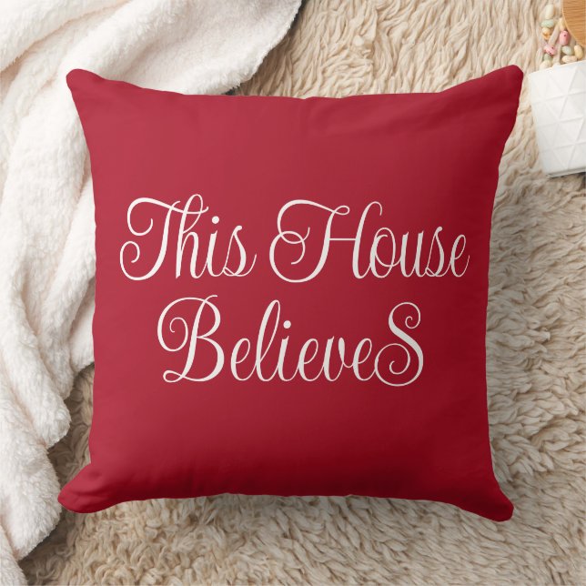 Coussin Cette Chambre Croit Typographie Script Rouge (Couverture)