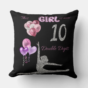Coussin Cette fille a maintenant 10 ans Double Chiffres Gy