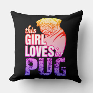 Coussin Cette Fille Adore Son Pug