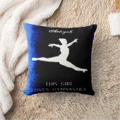 Coussin Cette Fille Aime La Gymnastique Noir, Bleu, Blanc (Couverture)