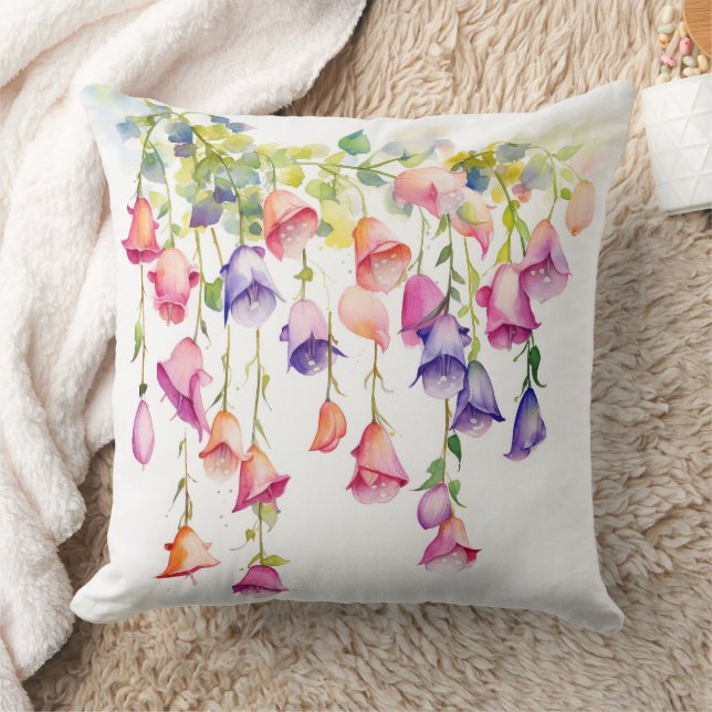 COUSSIN CHAÎNE DE JOLIES FLEURS COULEUR EAU (Couverture)