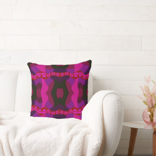 Coussin Chaîne de marguerite psychédélique - Magenta