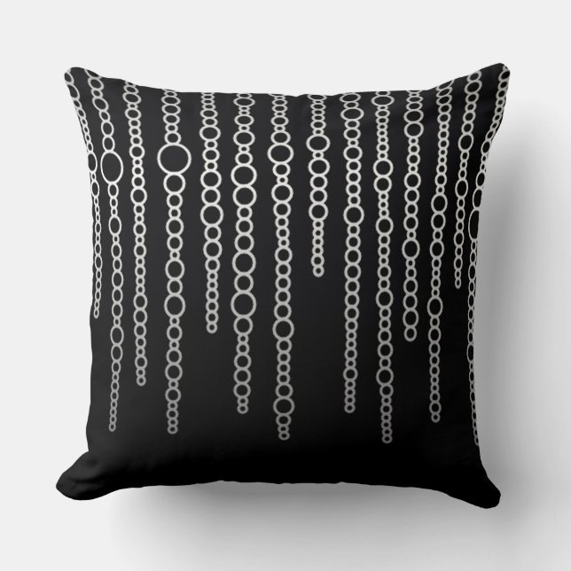 Coussin Chaînes Abstraites en noir et blanc Lancer l'oreil (Recto)