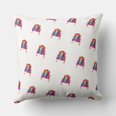 Coussin Chaise abstraite décorative diagonale blanche (Verso)