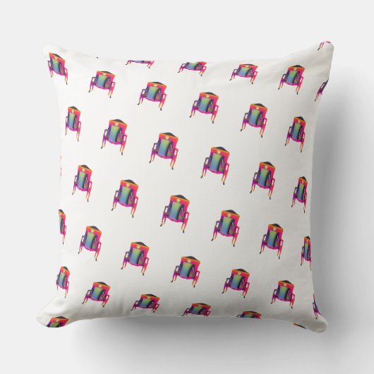 Coussin Chaise abstraite décorative diagonale blanche (Recto)