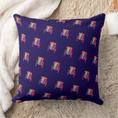 Coussin Chaise abstraite décorative diagonale bleu foncé (Couverture)