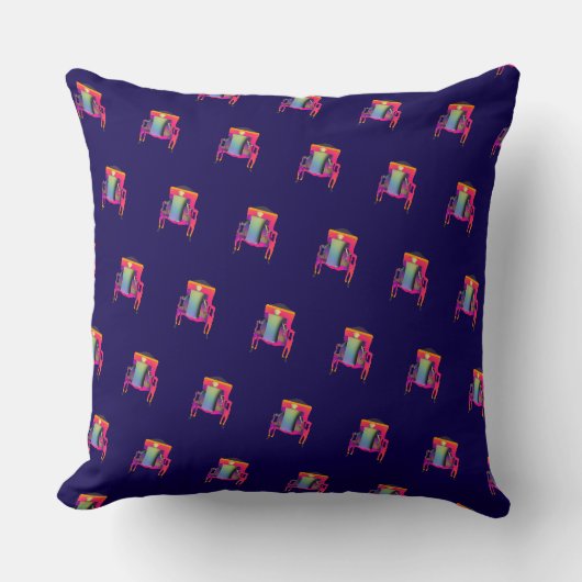 Coussin Chaise abstraite décorative diagonale bleu foncé (Recto)
