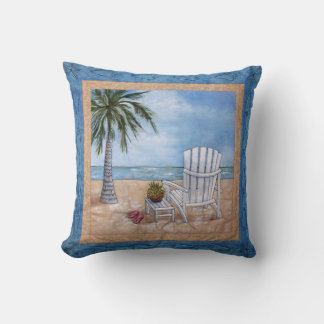 Coussin Chaise d'Adirondak sur la plage de Wrightsville