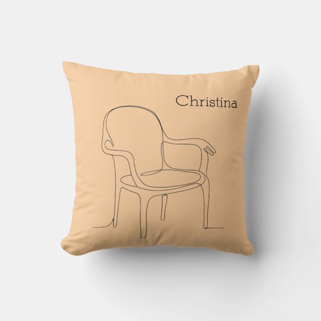 Coussin Chaise de la ligne de soutien - Accent Boho Chaud (Recto)