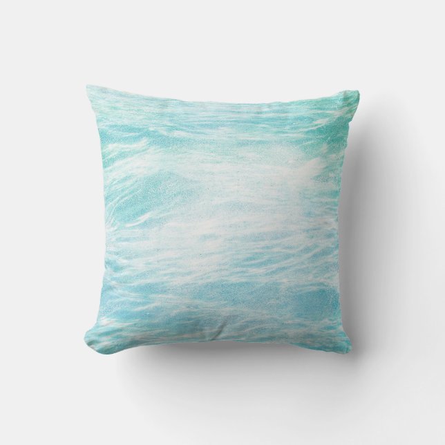 Coussin Chalboard Sea Water Blue Grungy Ocean Waves (Recto)