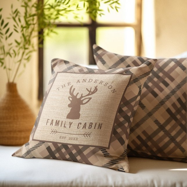Coussin Chalet Campagnard Rustique au Nom de la Forêt (Créateur téléchargé)