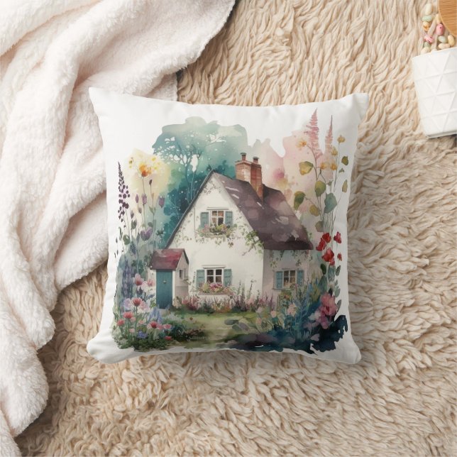 Coussin Chalet de printemps Décor de maison Jeu d'oreiller (Couverture)